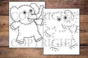 Elephants Dot to Dot Book for Kids