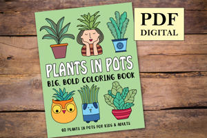 Plants in Pots Big and Bold Coloring Book