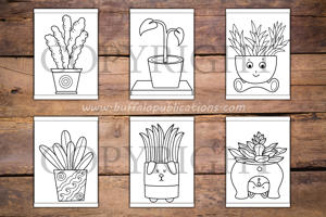 Plants in Pots Big and Bold Coloring Book