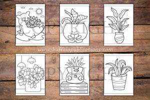 Plants in Pots Big and Bold Coloring Book