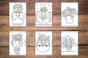 Plants in Pots Big and Bold Coloring Book