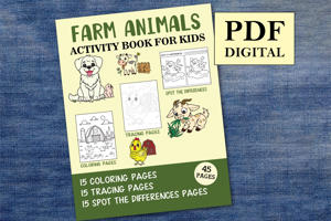 Farm Animals Activity Book for Kids