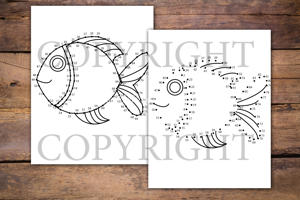 Fishes Dot to Dot Book for Kids