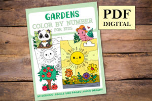 Gardens Color By Numbers Book for Kids