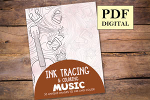 Music Ink Tracing Coloring Book for Adults
