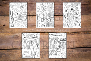 5th Birthday Theme Personalized Birthday Coloring Book