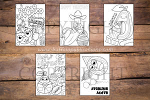Fruits Theme Personalized Birthday Coloring Book