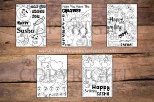 Fruits Theme Personalized Birthday Coloring Book