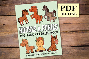 Horses and Ponies Big and Bold Coloring Book