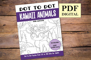 Dot to Dot Kawaii Animals for Adults