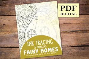 Fairy Homes Ink Tracing Coloring Book for Adults