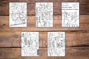 Jungle Safari Theme Personalized Birthday Coloring Book