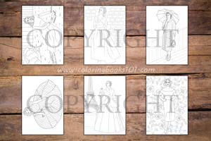 50s Fashion Coloring Book for Adults