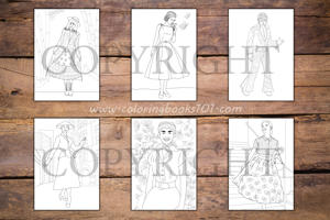 50s Fashion Coloring Book for Adults