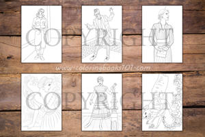 50s Fashion Coloring Book for Adults