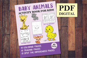 Baby Animals Activity Book for Kids
