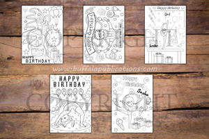 Gymnastics Theme Personalized Birthday Coloring Book
