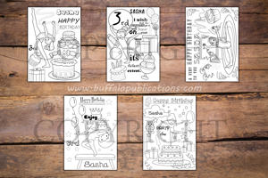 Gymnastics Theme Personalized Birthday Coloring Book