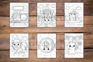 Canada Color By Numbers Book for Kids