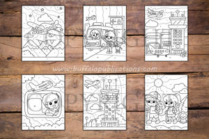 Travel Color By Numbers Book for Kids