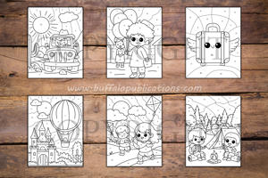 Travel Color By Numbers Book for Kids