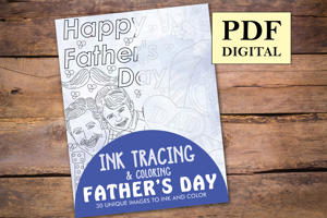 Father's Day Ink Tracing Coloring Book for Adults