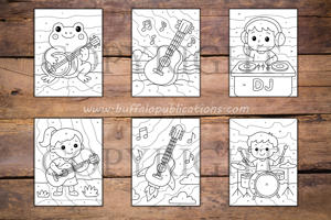 Music Color By Numbers Book for Kids