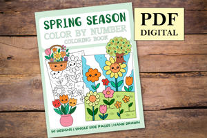Spring Season Color By Numbers Book for Kids