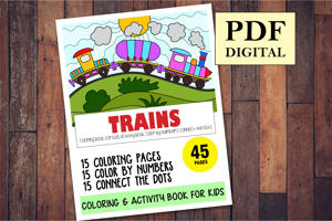 Trains Activity Book for Kids