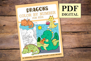 Dragons Color By Numbers Book for Kids