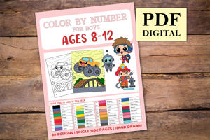 Ages 8 to 12 Boys Color By Numbers Book for Kids