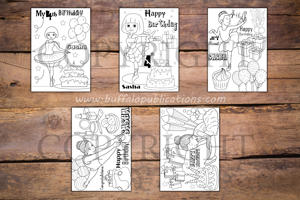 Ballerina Theme Personalized Birthday Coloring Book