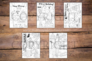 Ballerina Theme Personalized Birthday Coloring Book
