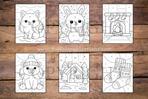 Winter Color By Numbers Book for Kids