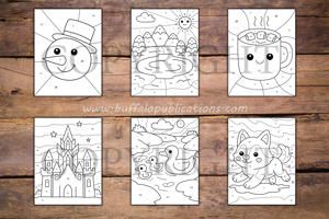 Winter Color By Numbers Book for Kids