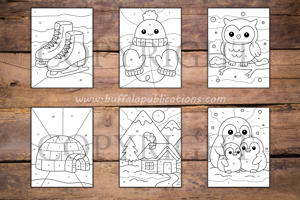 Winter Color By Numbers Book for Kids