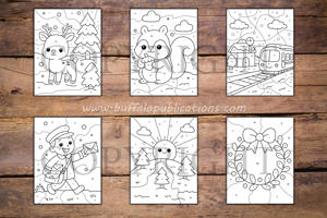 Winter Color By Numbers Book for Kids