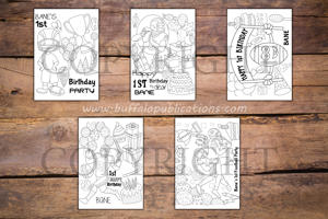 American Football Theme Personalized Birthday Coloring Book