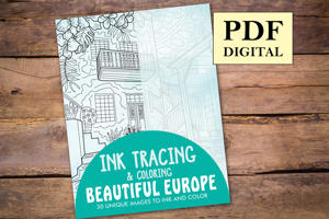 Beautiful Europe Ink Tracing Coloring Book for Adults