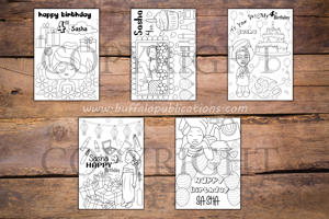 Spa Theme Personalized Birthday Coloring Book