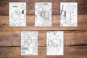 Spa Theme Personalized Birthday Coloring Book