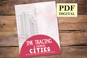 Cities Ink Tracing Coloring Book for Adults
