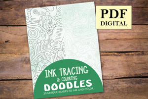 Doodles Ink Tracing Coloring Book for Adults