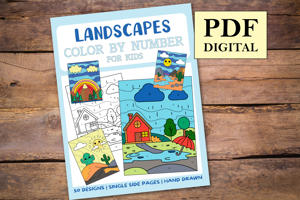 Landscapes Color By Numbers Book for Kids