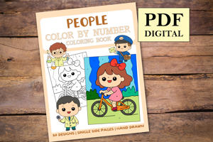People Color By Numbers Book for Kids