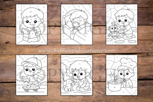 People Color By Numbers Book for Kids