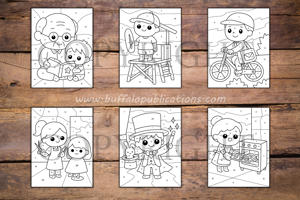 People Color By Numbers Book for Kids