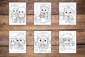 People Color By Numbers Book for Kids