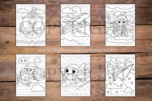 Airplane Color By Numbers Book for Kids