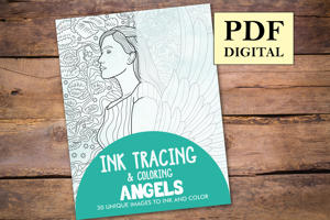 Angels Ink Tracing Coloring Book for Adults